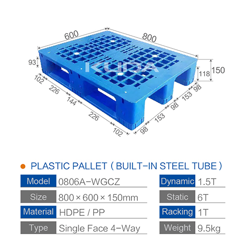 0806A-WGCZ PLASTIC PALLET(BUILT-IN STEEL TUBE)