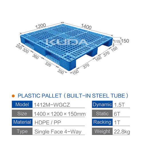 1412M-WGCZ PLASTIC PALLT(BUILT-IN STEEL TUBE)