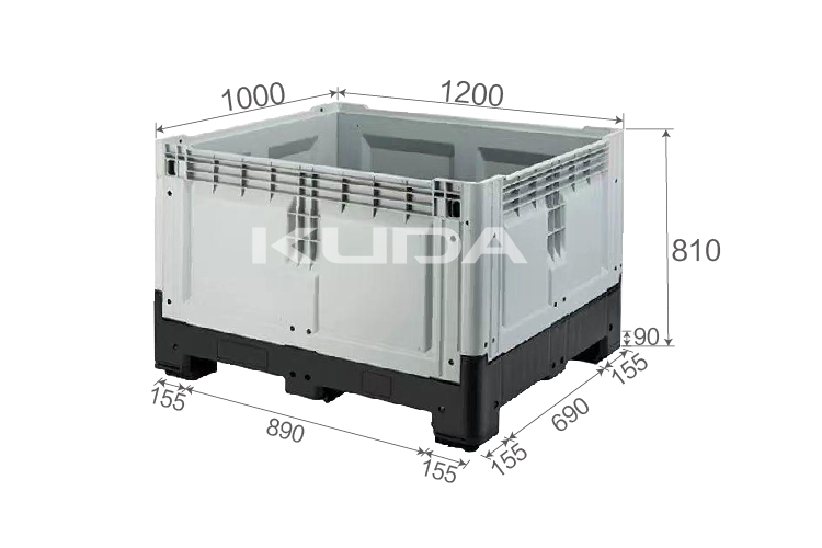 1210F4-COLLAPSIBLE PLASTIC PALLET BOX