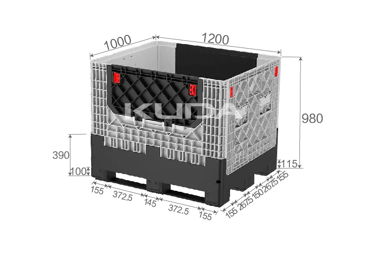 1210N-COLLAPSIBLE PLASTIC PALLET BOX