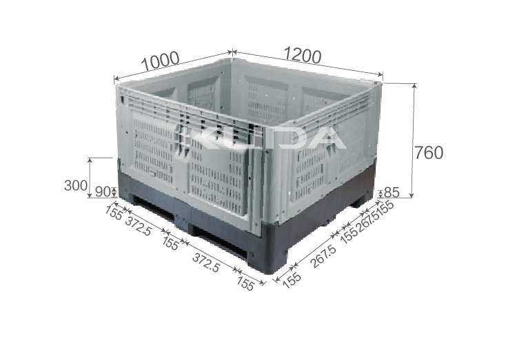 1210R-COLLAPSIBLE PLASTIC PALLET BOX