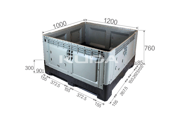 1210S-COLLAPSIBLE PLASTIC PALLET BOX