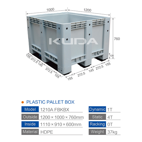 1210A-FBKBX COLLAPSIBLE PLASTIC PALLET BOX