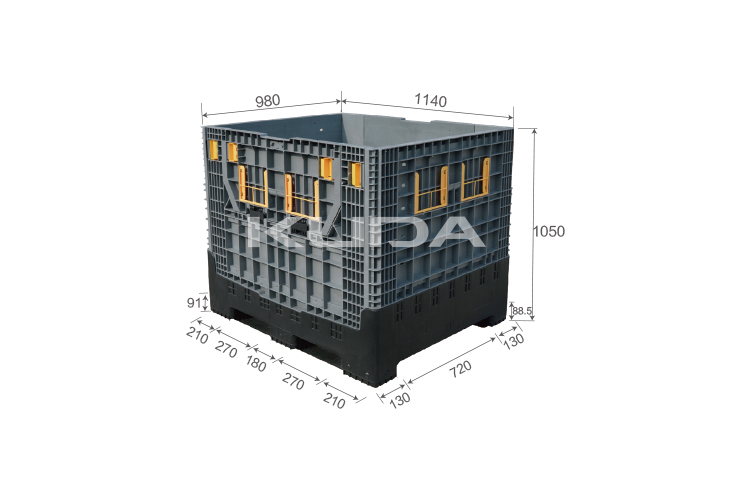 1198A-ZDKBX COLLAPSIBLE PLASTIC PALLET BOX