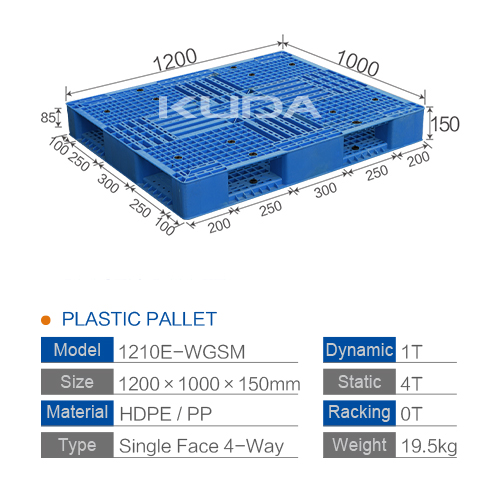 1210E-WGSM PLASTIC PALLET（BUILT-IN STEEL TUBE）