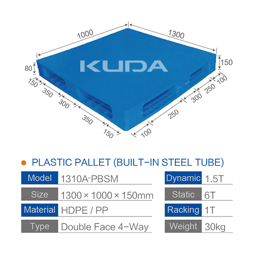 1310A-PBSM PLASTIC PALLET（BUILT-IN STEEL TUBE）