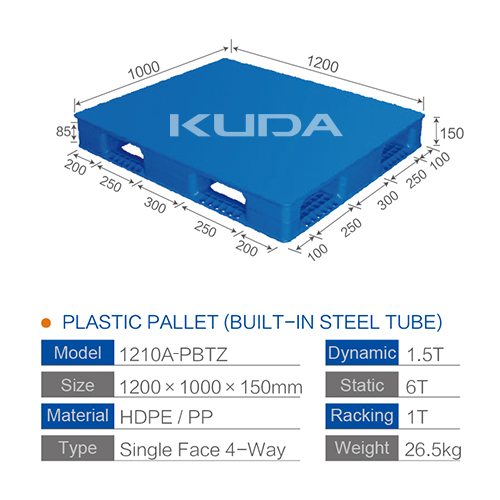 1210A-PBTZ PLASTIC PALLET（BUILT-IN STEEL TUBE）