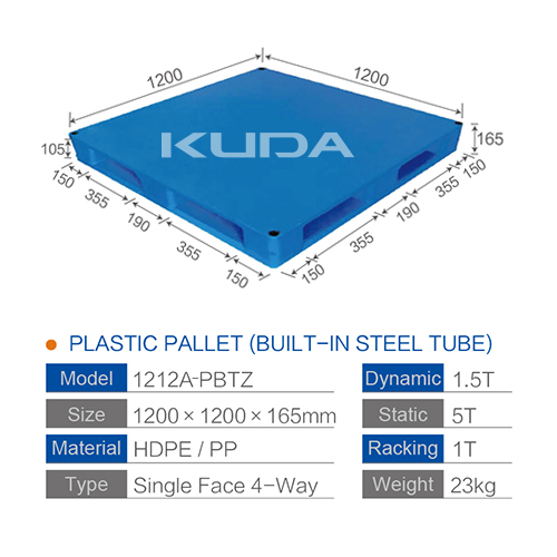 1212A-PBTZ PLASTIC PALLET（BUILT-IN STEEL TUBE）