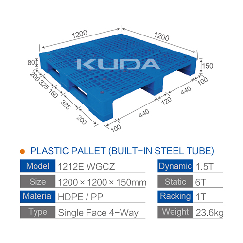 1212E-WGCZ PLASTIC PALLET（BUILT-IN STEEL TUBE）