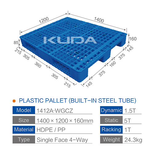 1412A-WGCZ PLASTIC PALIET(BUILT-IN STEEL TUBE)