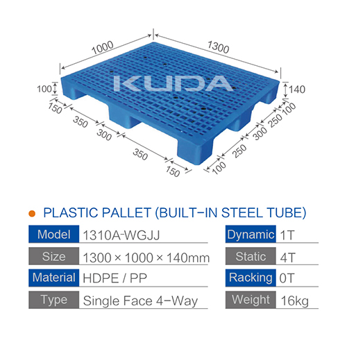 1310A-WGJJ PLASTIC PALLET（BUILT-IN STEEL TUBE）