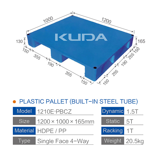 1210E-PBCZ PLASTIC PALLET（BUILT-IN STEEL TUBE）