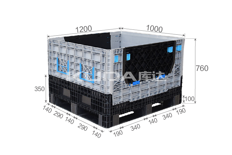 1210J-ZDKBX COLLAPSIBLE PLASTIC PALLET BOX