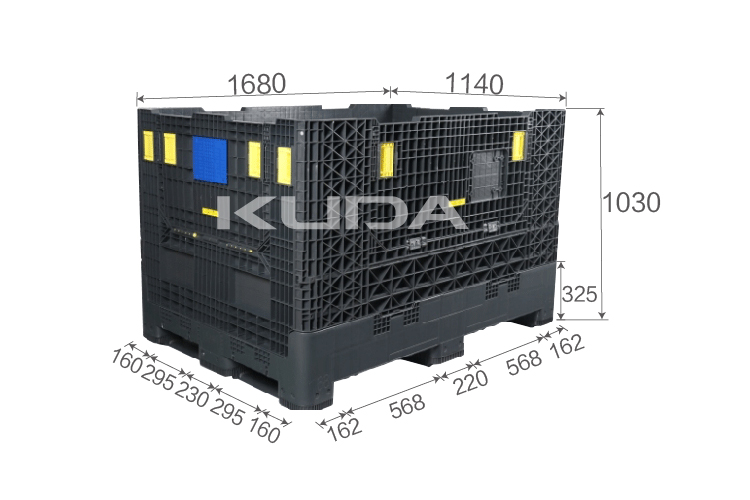 168114A-ZDKBX COLLAPSIBLE PLASTIC PALLET BOX