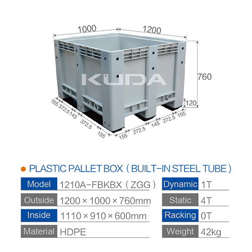 1210A-FBKBX(ZGG) COLLAPSIBLE PLASTIC PALLET BOX