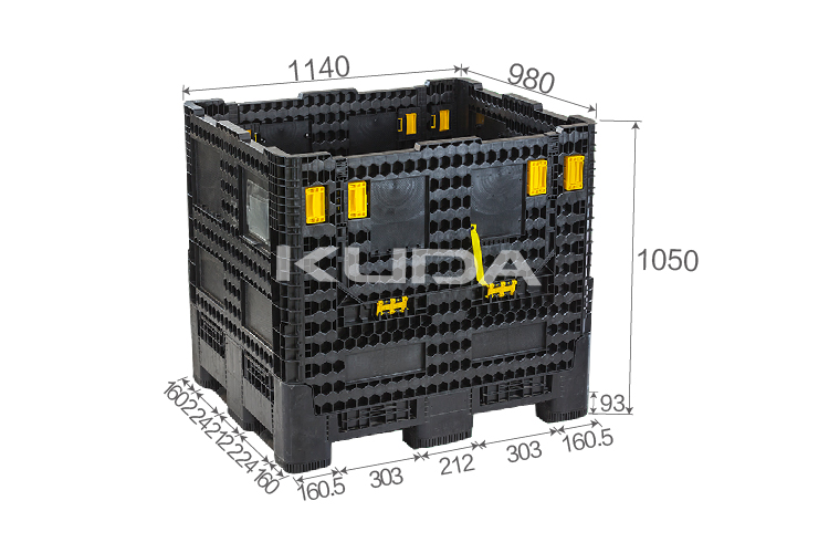 11498B-ZDKBX COLLAPSIBLE PLASTIC PALLET BOX