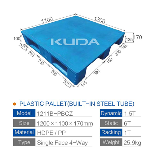 1211B-PBCZ PLASTIC PALLT(BUILT-IN STEEL TUBE)
