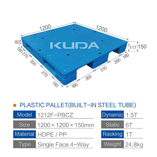 1212F-PBCZ PLASTIC PALLT(BUILT-IN STEEL TUBE)
