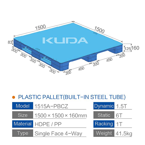 1515A-PBCZ PLASTIC PALLT(BUILT-IN STEEL TUBE)