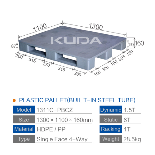 1311C-PBCZ PLASTIC PALLT(BUILT-IN STEEL TUBE)