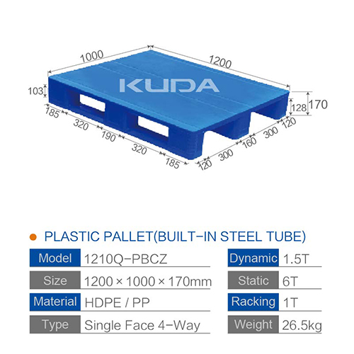 1210Q-PBCZ PLASTIC PALLT(BUILT-IN STEEL TUBE)