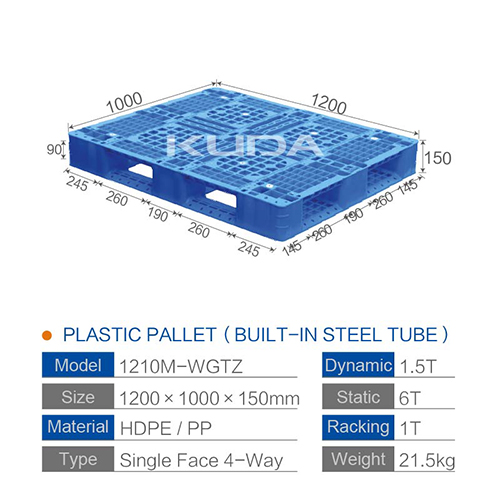 1210M-WGTZ PLASTIC PALLET(BUILT-IN STEEL TUBE)