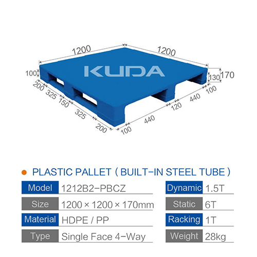 1212B2-PBCZ PLASTIC PALLT(BUILT-IN STEEL TUBE)