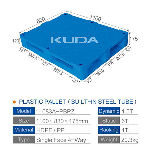 11083A-PBRZ PLASTIC PALLET（BUILT-IN STEEL TUBE）
