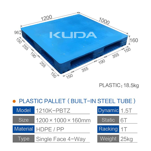 1210K-PBTZ PLASTIC PALLET（BUILT-IN STEEL TUBE）
