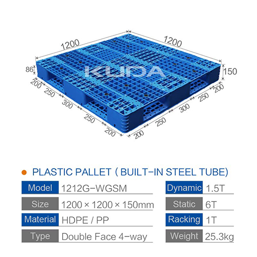1212G-WGSM PLASTIC PALLET（BUILT-IN STEEL TUBE）