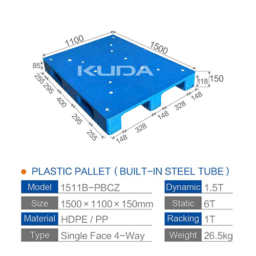 1511B-PBCZ PLASTIC PALLT(BUILT-IN STEEL TUBE)