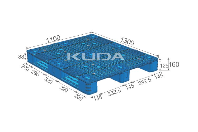 1311P-WGCZ PLASTIC PALLET（BUILT-IN STEEL TUBE）