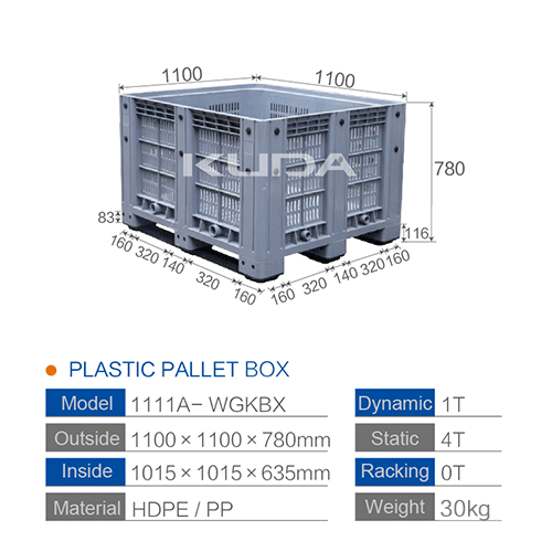1111A-WGKBX COLLAPSIBLE PLASTIC PALLET BOX