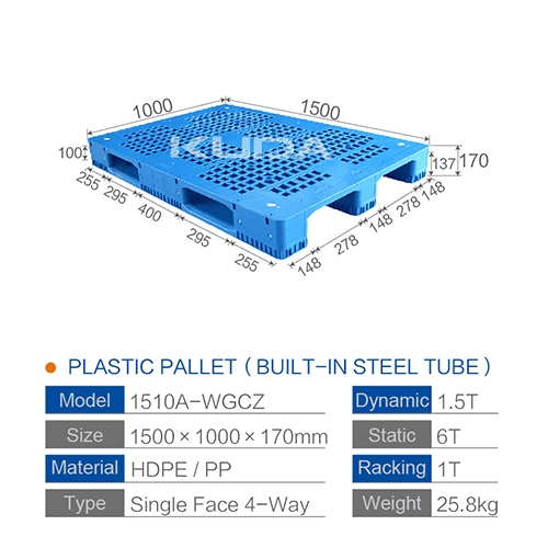 1510A-WGCZ PLASTIC PALLET（BUILT-IN STEEL TUBE）