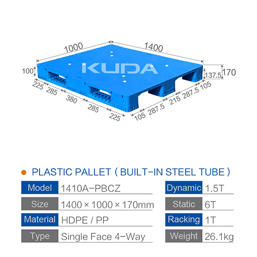 1410A-PBCZ PLASTIC PALLT(BUILT-IN STEEL TUBE)