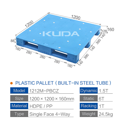 1212M-PBCZ PLASTIC PALLT(BUILT-IN STEEL TUBE)